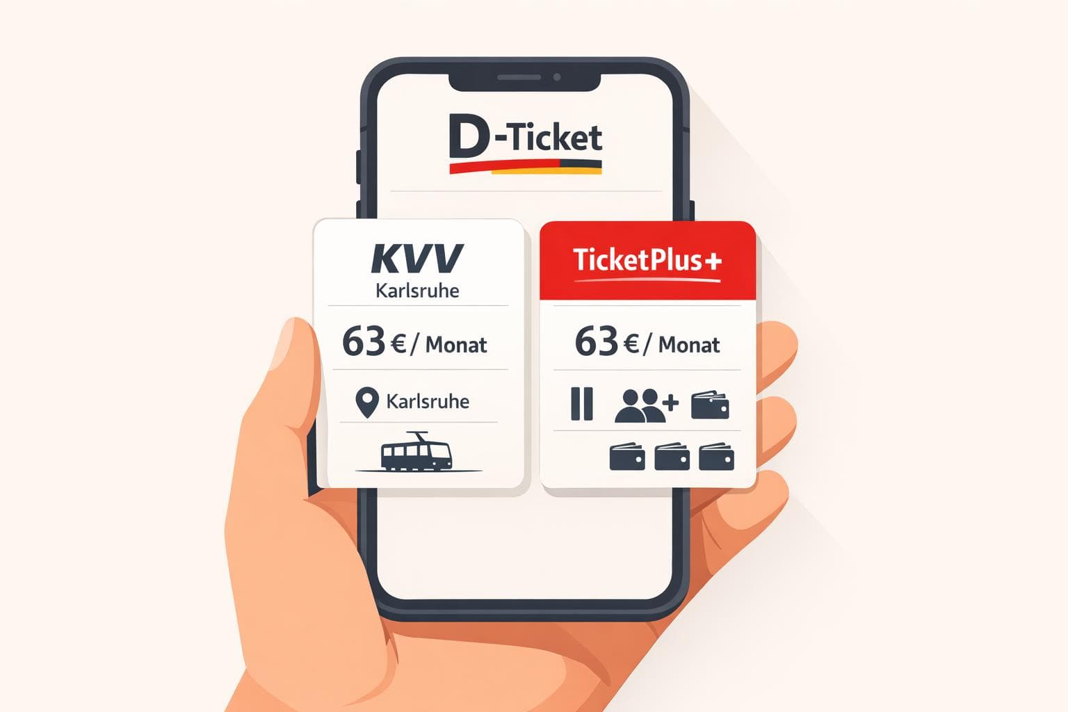 KVV (Karlsruhe) oder TicketPlus+? Dein D-Ticket Anbieter im Check